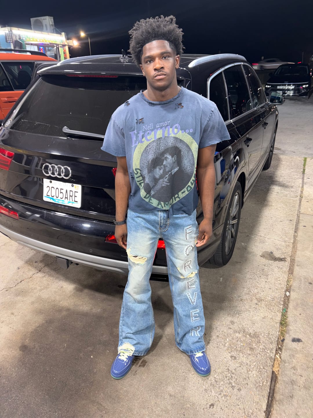 Customer photo review of Forever Hungry Light Blue Flare Jeans