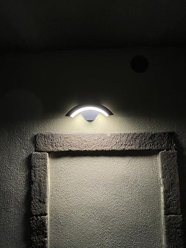 Customer photo review of Outdoor Wall Light | Curved Aluminum with Built-In LED, 18W or 36W | IP65 Waterproof, 10.6 in Porch Light