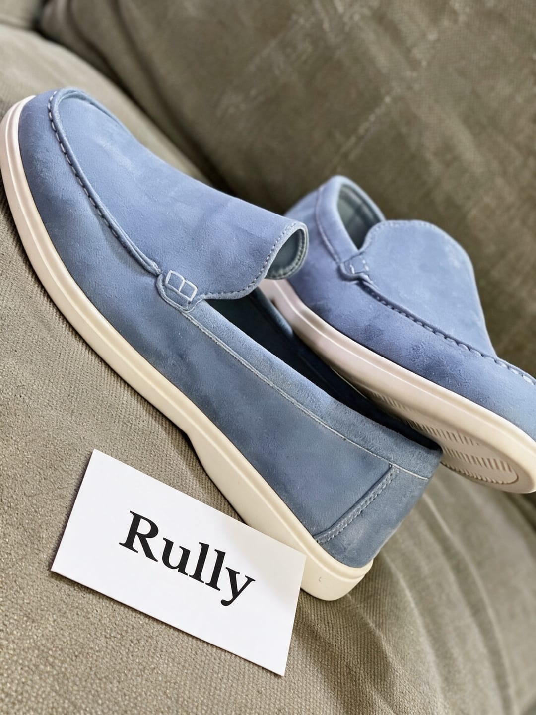 Customer photo review of Men's Suede Slip-On Loafers