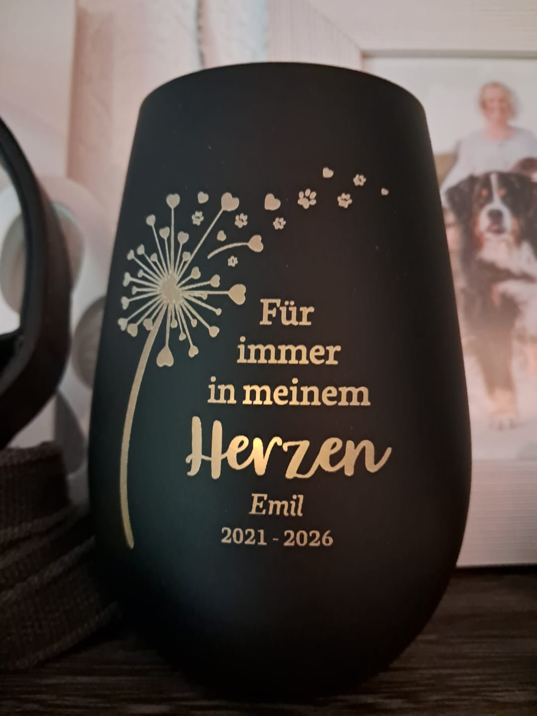 Customer photo review of Personalisiertes Trauerlicht - Für immer im Herzen