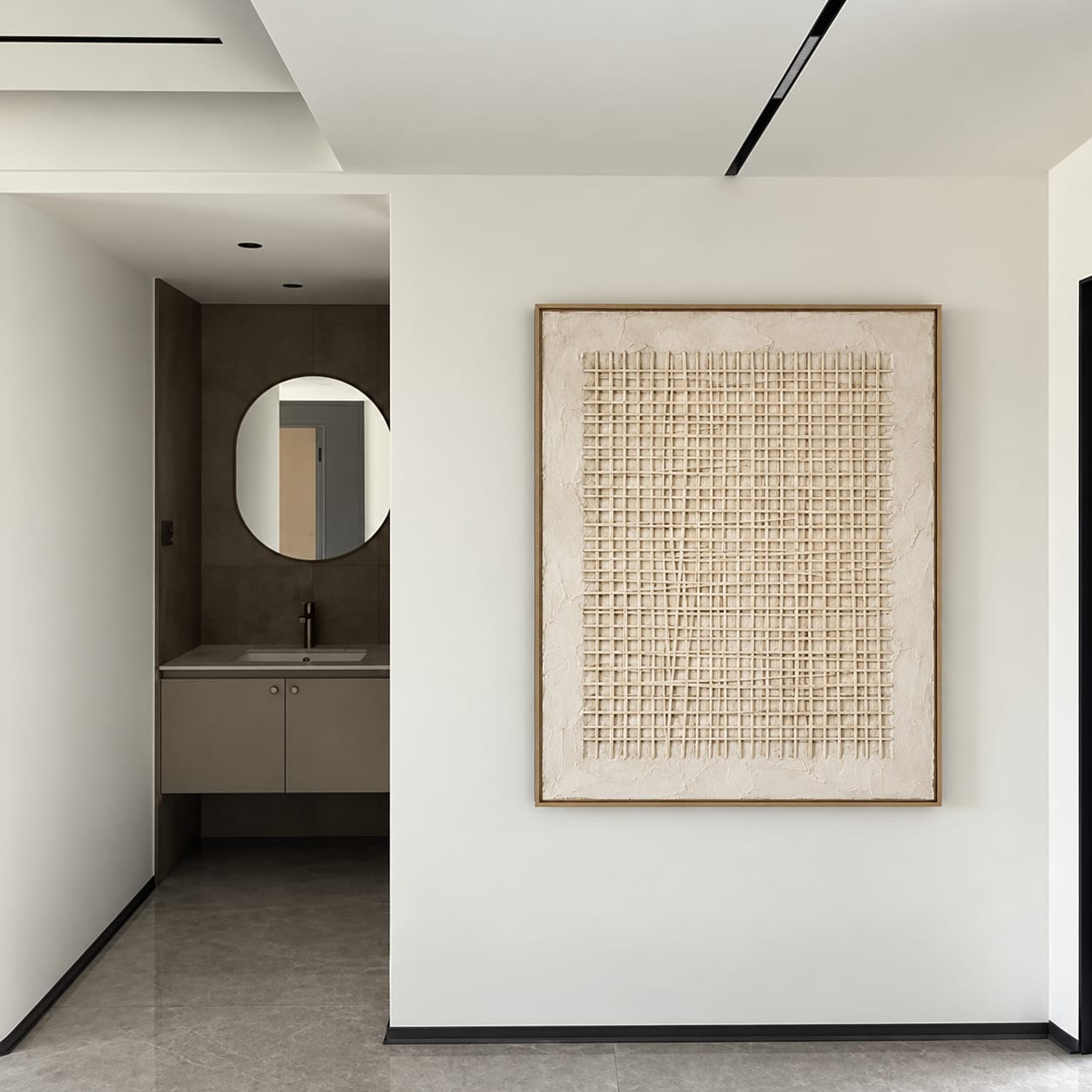 Customer photo review of Woven Calm-Cream Lattice Painting