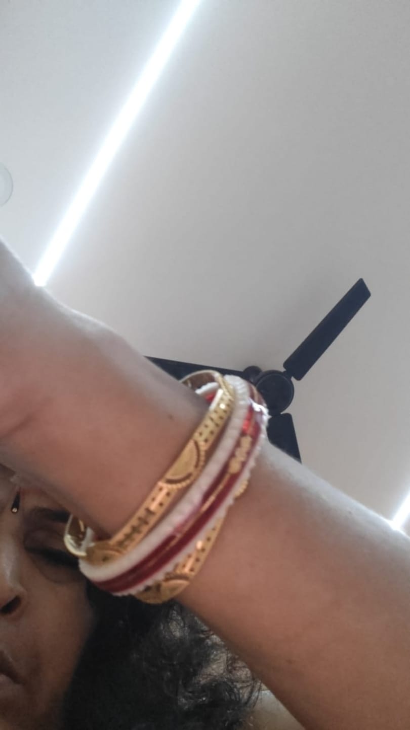 Customer photo review of Red – “Crimson Charm Women’s Bangle” (Pack of 1 Pair) (2 pis)