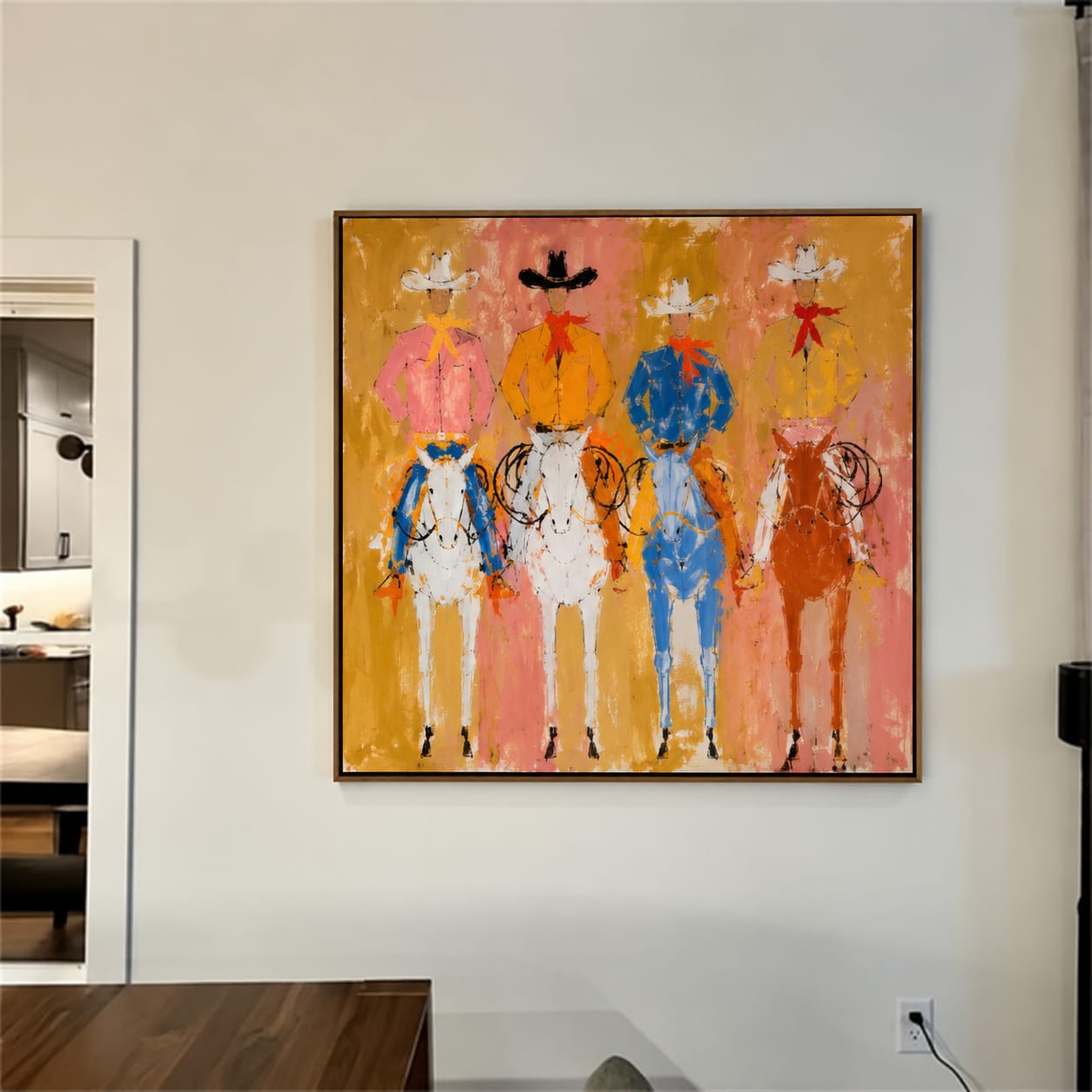Customer photo review of Pastel Posse-Four Cowboy Riders Painting