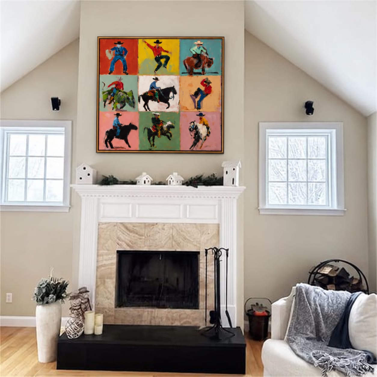 Customer photo review of Rodeo Mosaic-Cowboy Grid Painting
