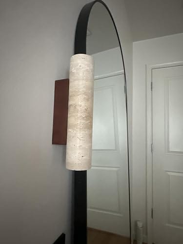 Customer photo review of Travertine Wall Sconce | Natural Stone Cylinder, Up and Down Light | 11 or 12.6 in Modern Japandi Wall Light