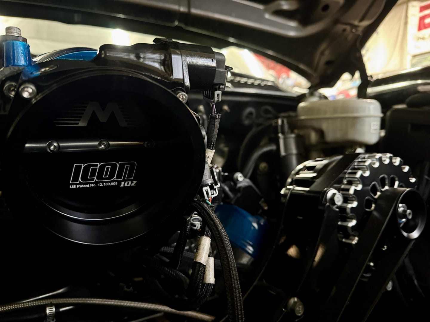 Customer photo review of ICON 102/105mm LS Cable Drive Throttle Body (Black) w/ Interchangeable Connection