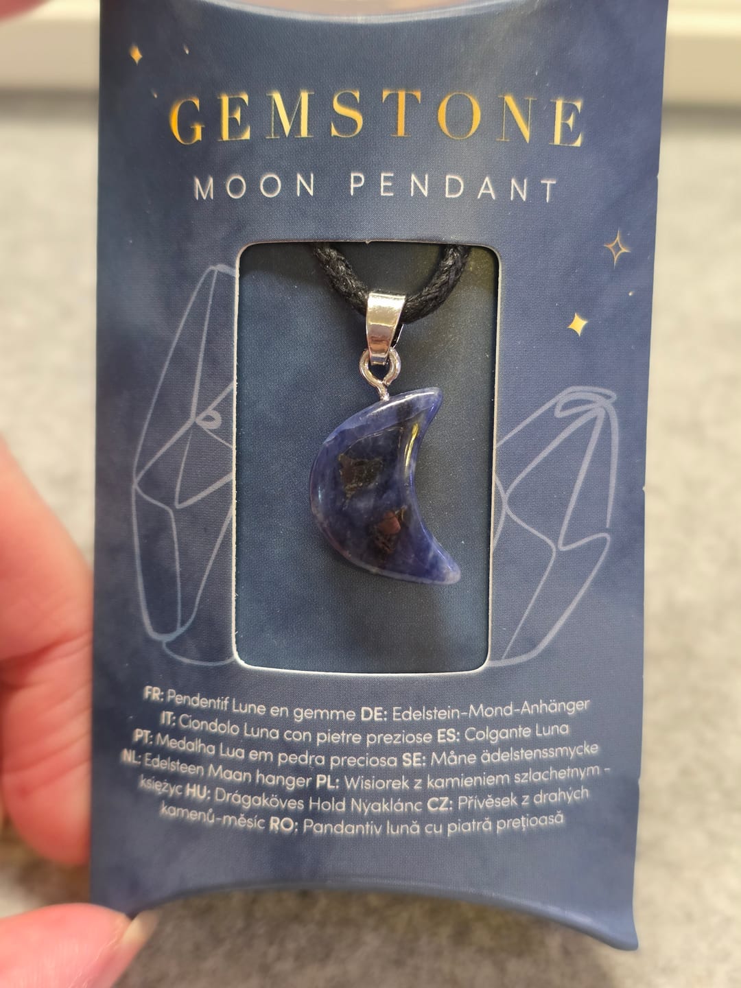 Customer photo review of Edelstein-Anhänger Mondform – Naturstein Kette Witchy Schmuck
