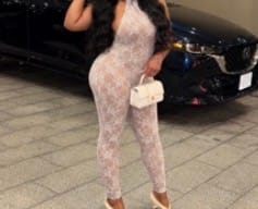 Customer photo review of Privé Lace Jumpsuit - Smoke