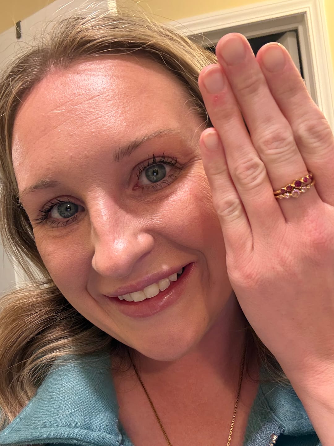 Customer photo review of Belle Stacking Birthstone Ring