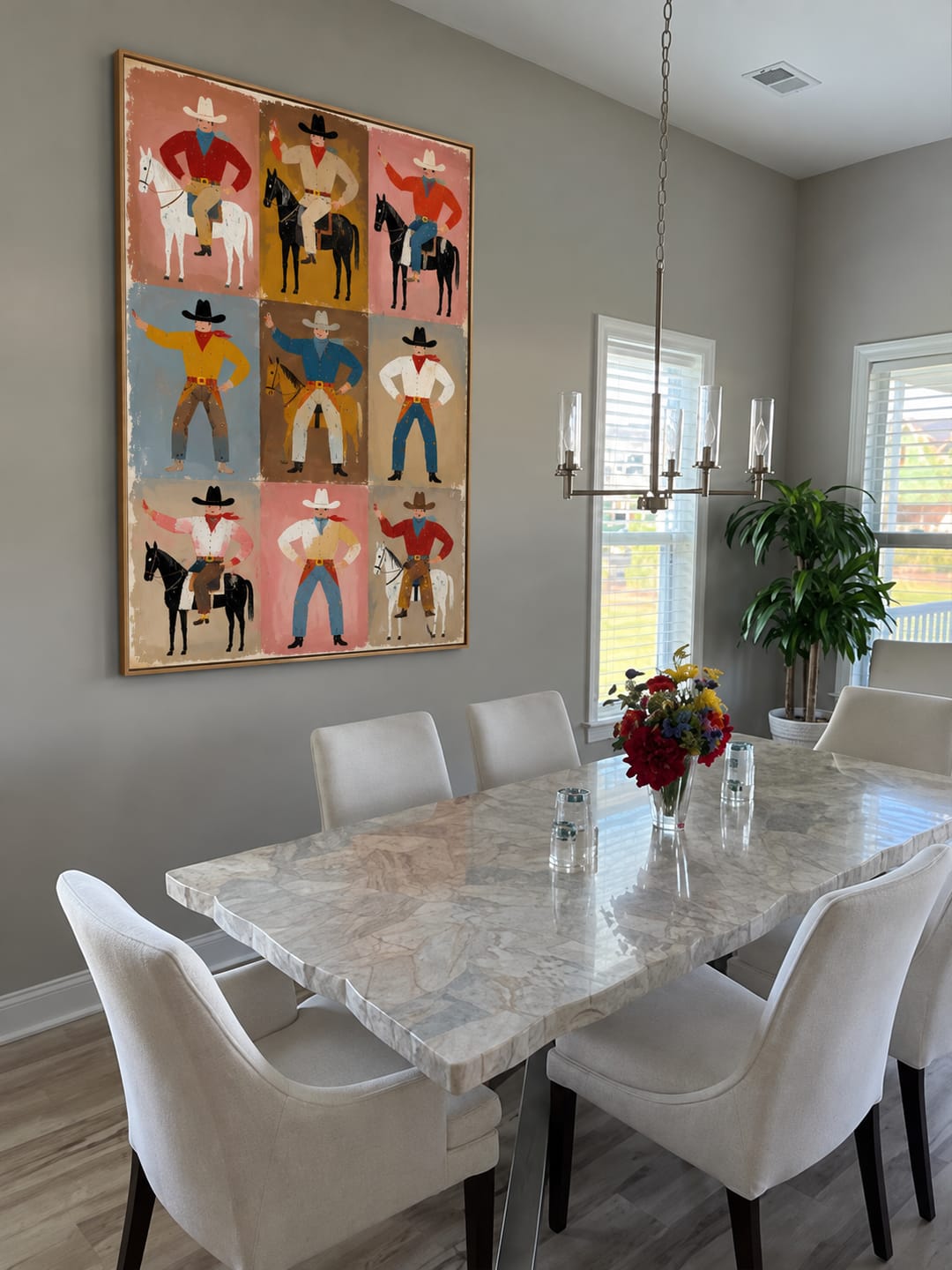 Customer photo review of Frontier Nine-Western Cowboy Grid Painting