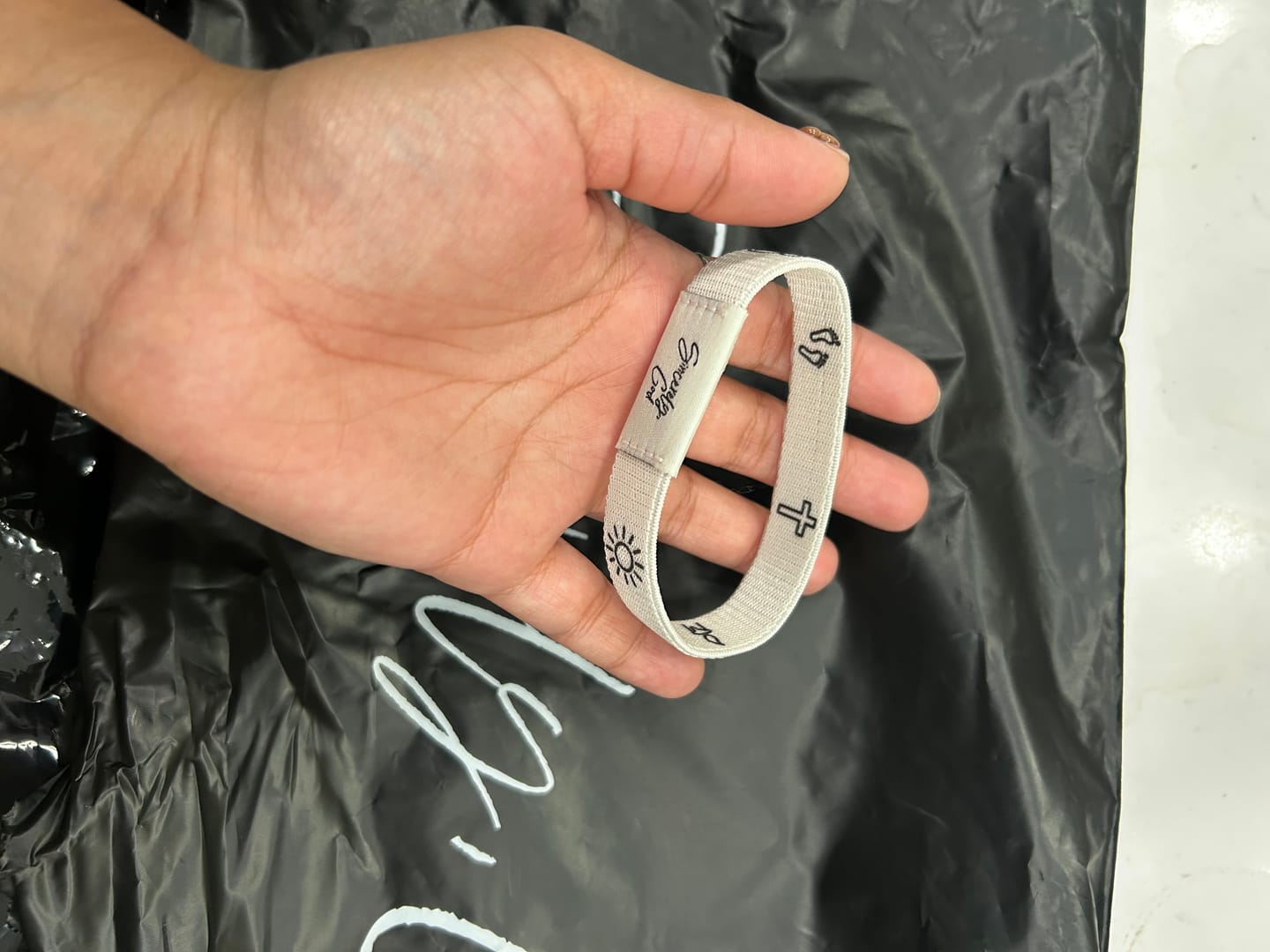Customer photo review of THE LIGHT OF THE WORLD WRISTBAND