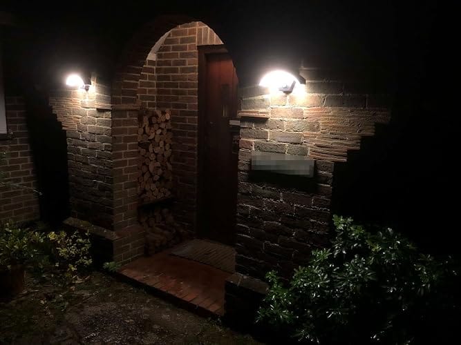 Customer photo review of Outdoor Wall Light | Curved Aluminum with Built-In LED, 18W or 36W | IP65 Waterproof, 10.6 in Porch Light