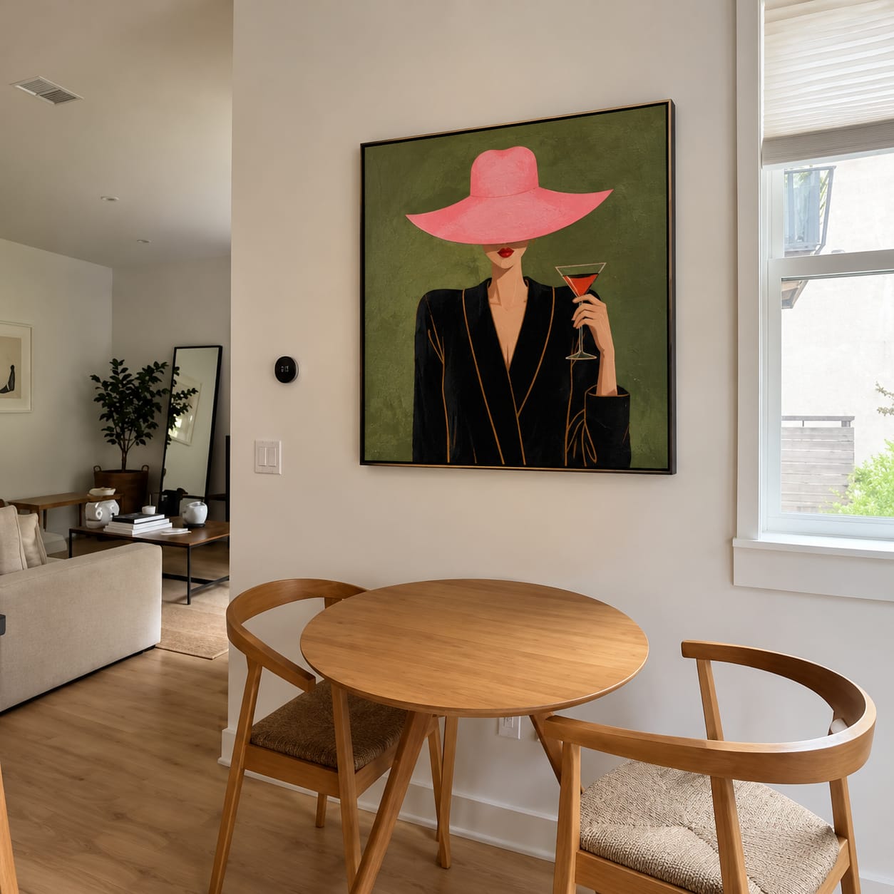 Customer photo review of Pink Brim-Martini Woman Portrait Painting