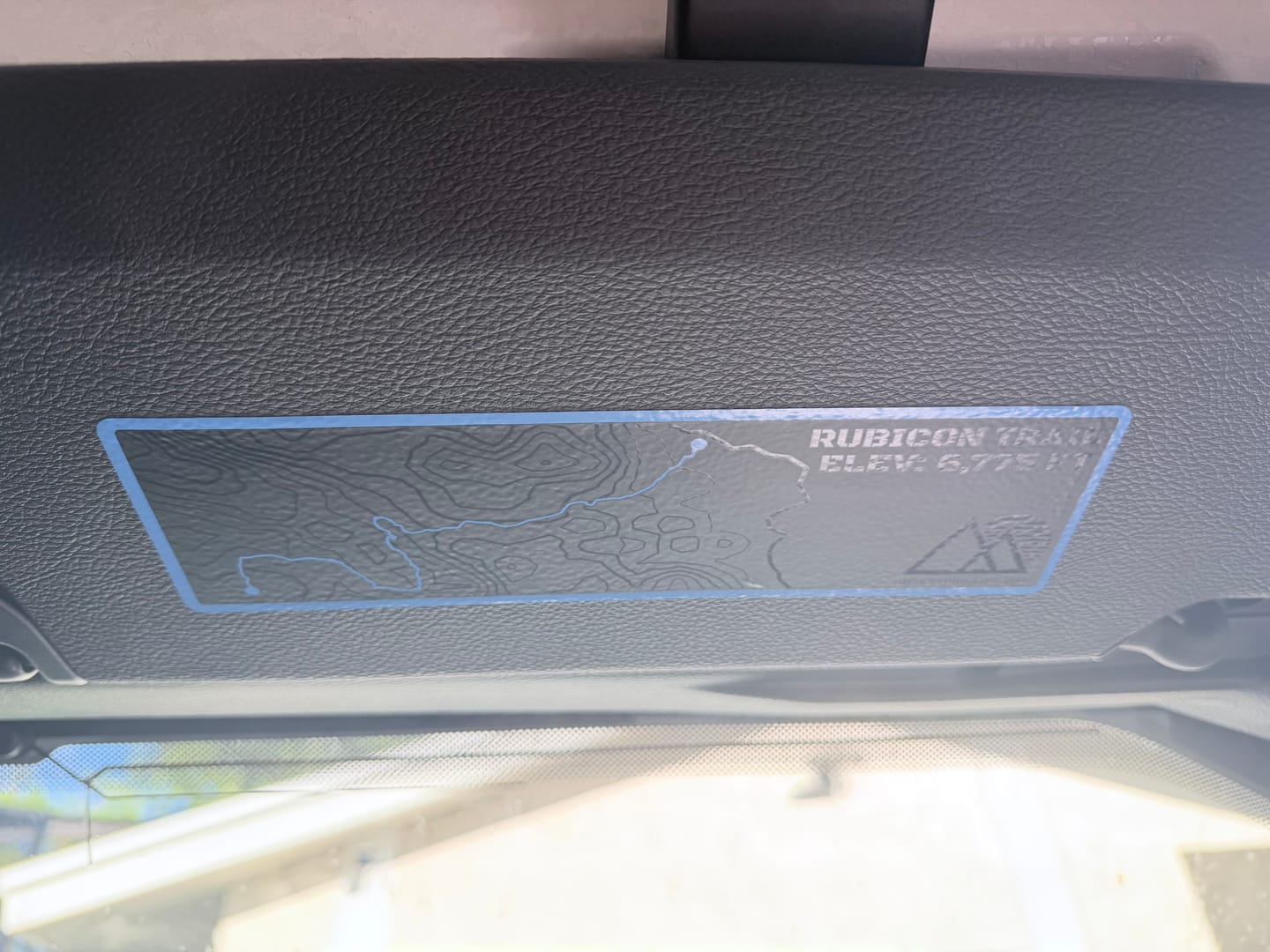 Customer photo review of Sun Visor Decal Set – Covers OEM Warning Labels | Driver + Passenger Pair