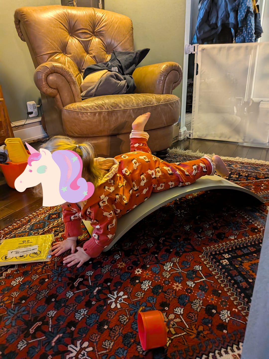 Customer photo review of Little Unicorns Hooded Reversible Snug Suit
