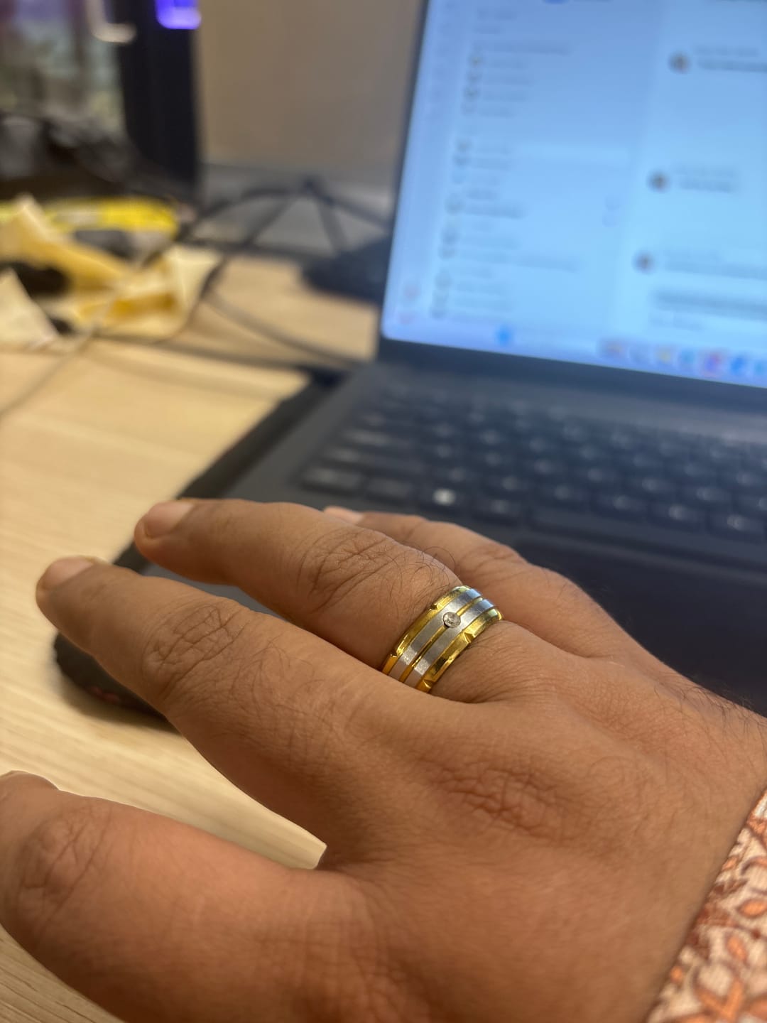 Customer photo review of Splendid Dual Tone Band Ring