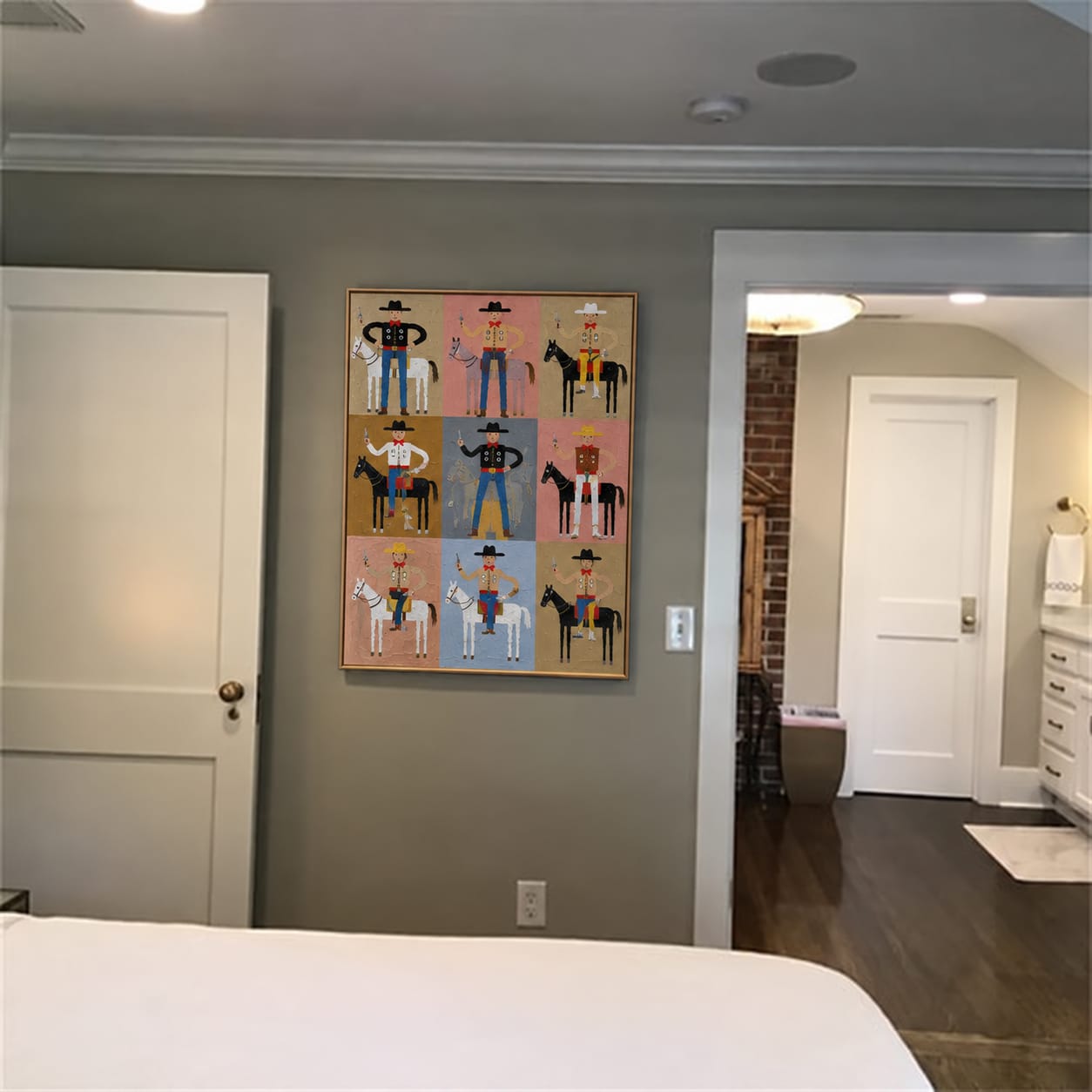 Customer photo review of Rodeo Squares-Cowboy and Horse Folk Painting