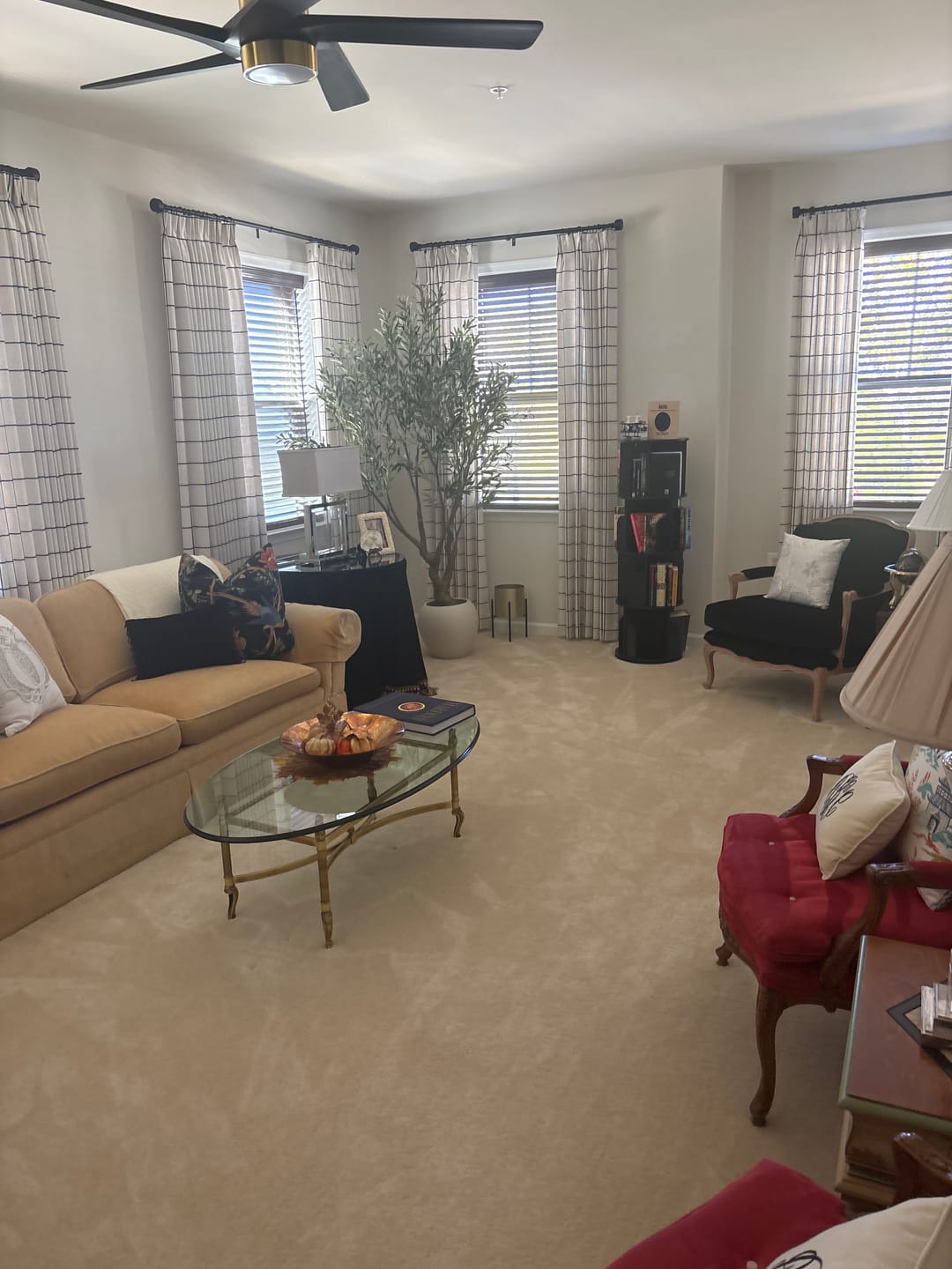 Customer photo review of Brooke Plaid Linen Pinch Pleat Curtains