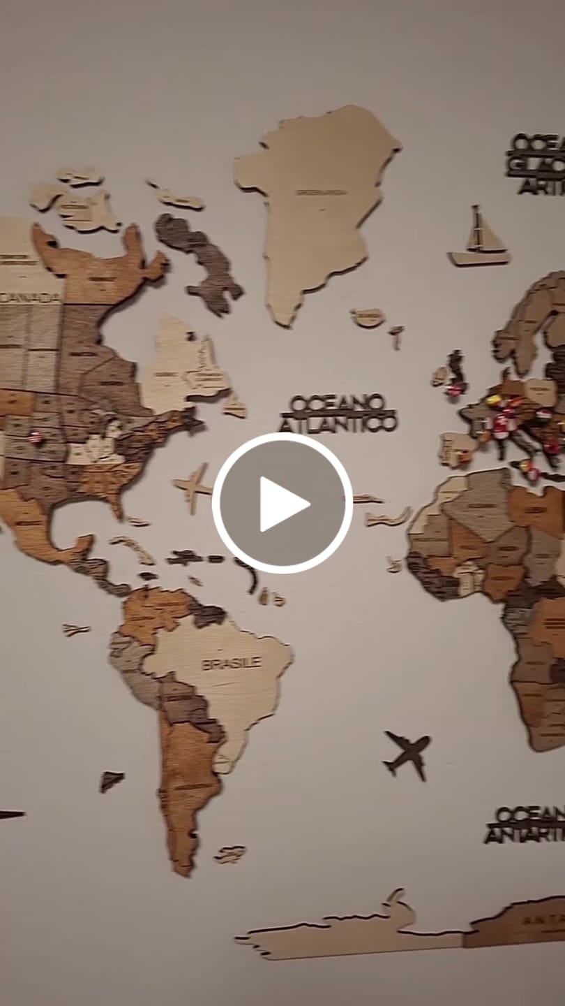 Customer video review of 3D Wooden World Map Multicolor