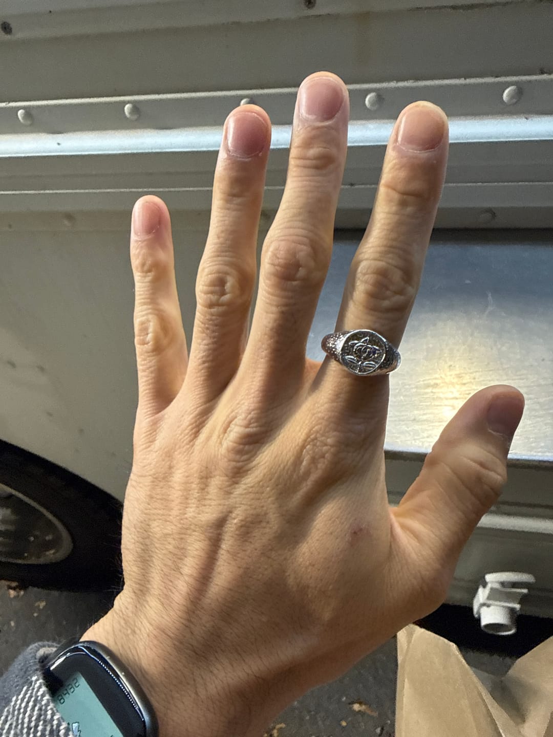Customer photo review of Silver Tachibana Kamon Signet Ring
