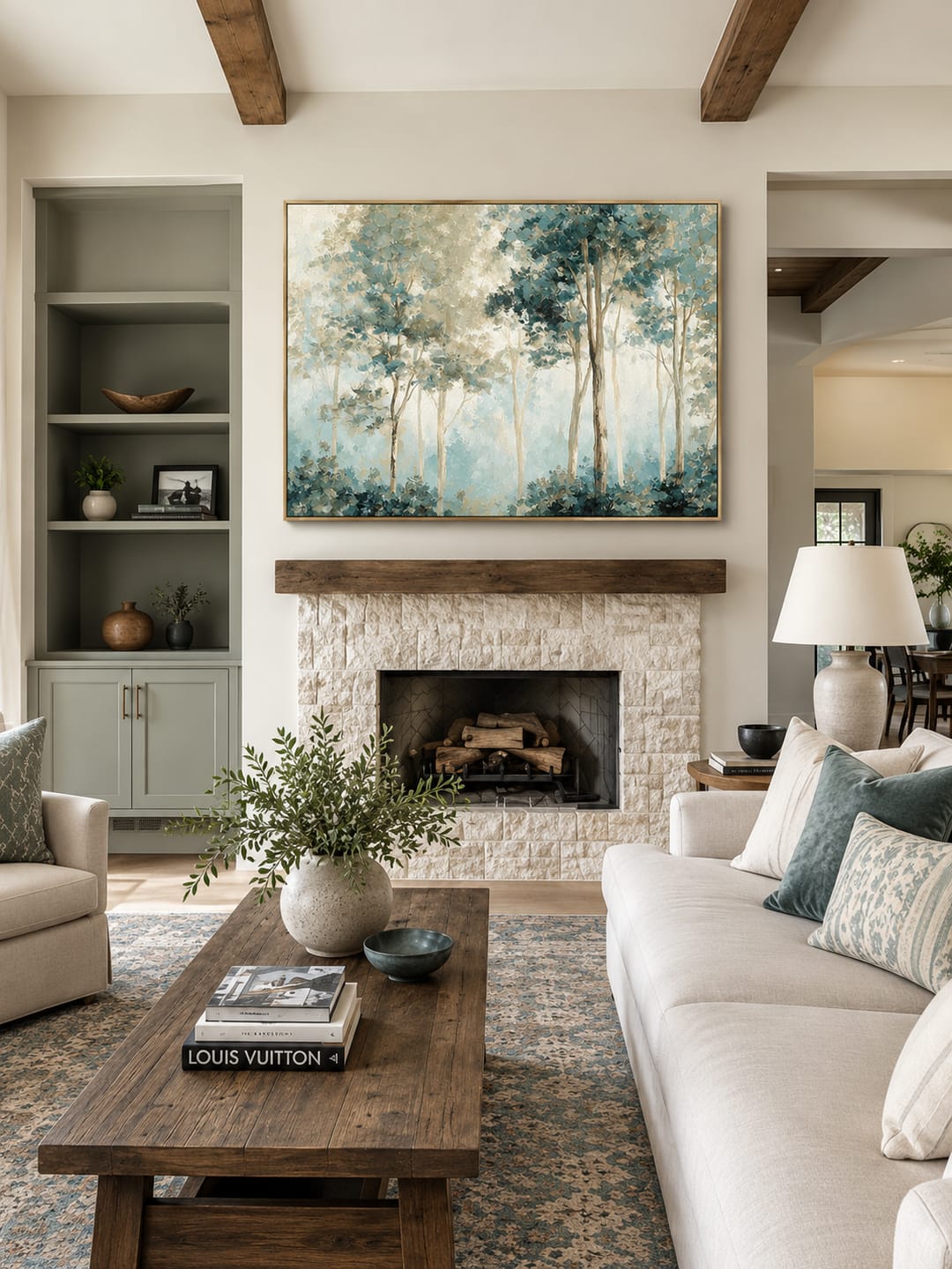 Customer photo review of "A hazy morning" – Soft Sage Green Impressionist Forest Oil Painting