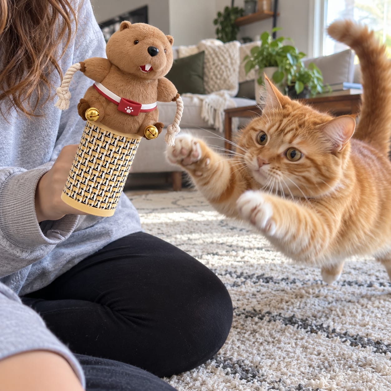Customer photo review of Scratch-Resistant Play Glove for Cats