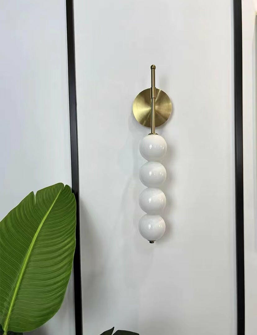 Customer photo review of Opal Ball Wall Light, 53 cm Tall, Wall Sconce, Integrated LED