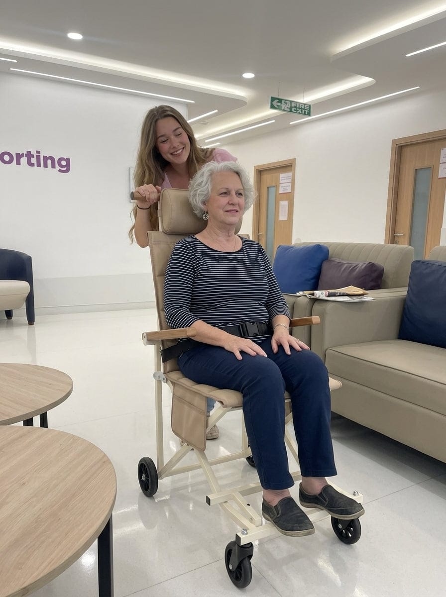 Customer photo review of Bring Mom Along – Foldable Comfort Chair