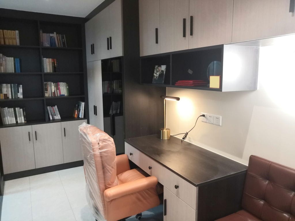 Customer photo review of Linear Table Lamp, Gold and Walnut Finish, Desk Lamp, LED
