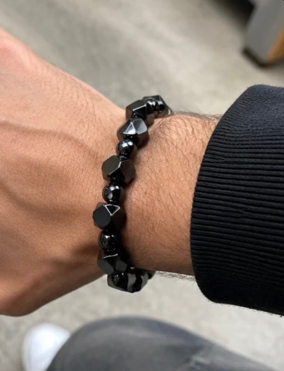 Customer photo review of Faceted Hematite Beaded Bracelet – Mixed Bead Protection Jewelry