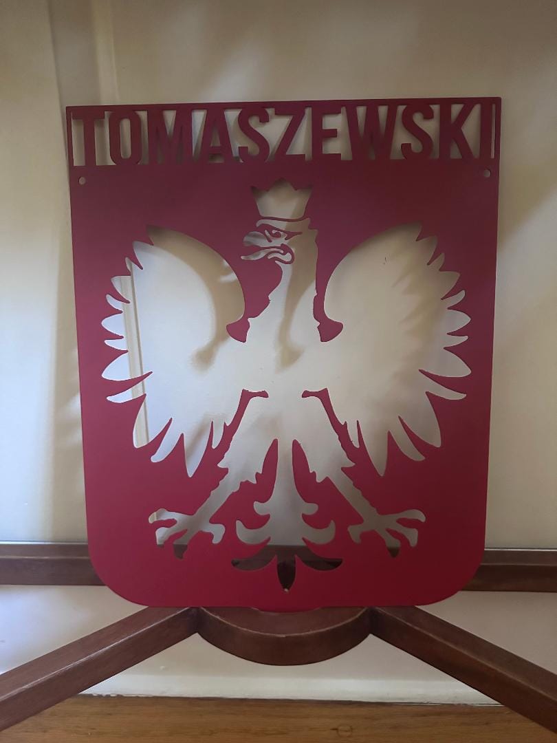 Customer photo review of Personalized Polish Eagle Family Name Metal Wall Art