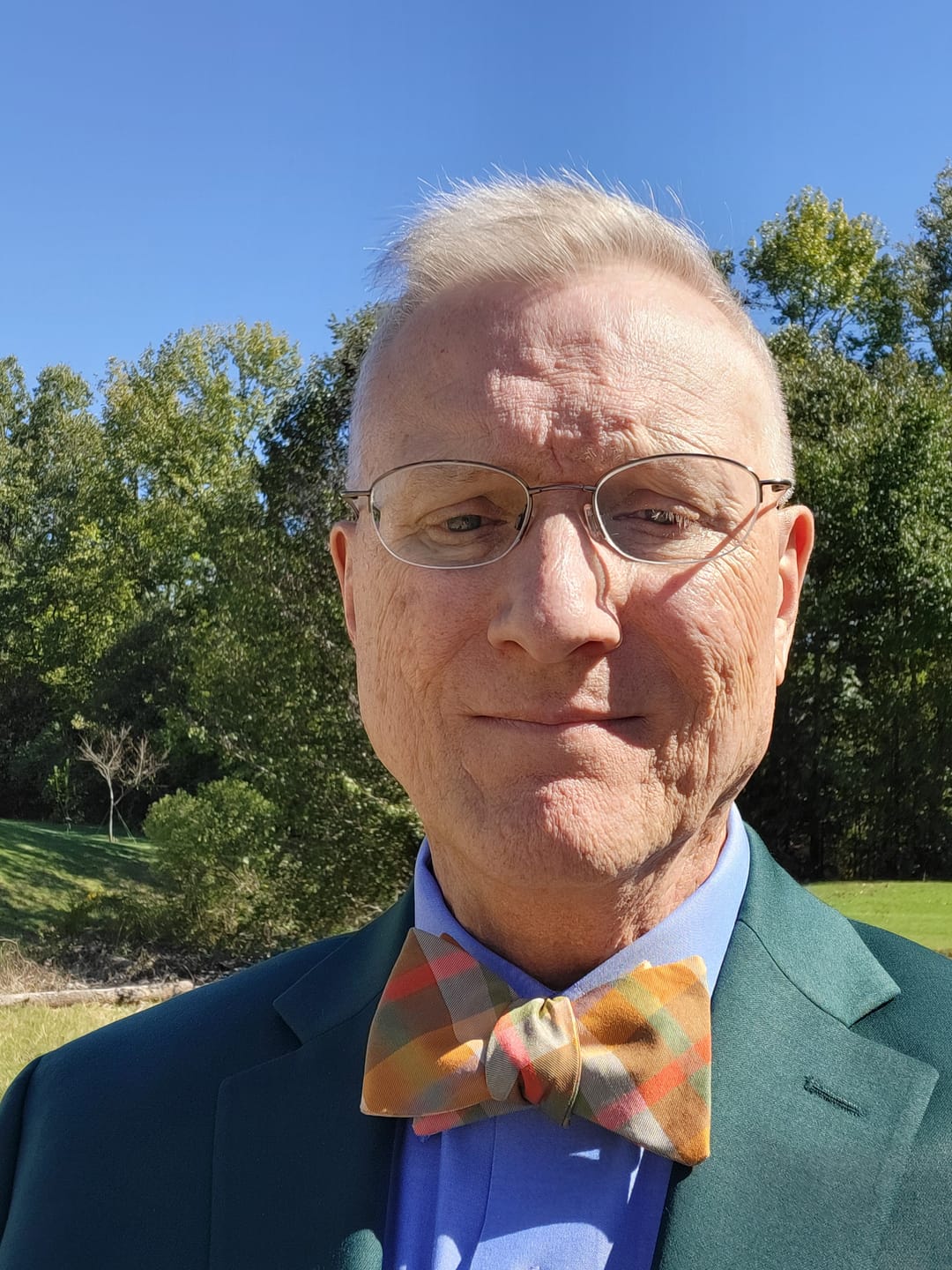 Customer photo review of Autumn Plaid Cotton Bow Tie