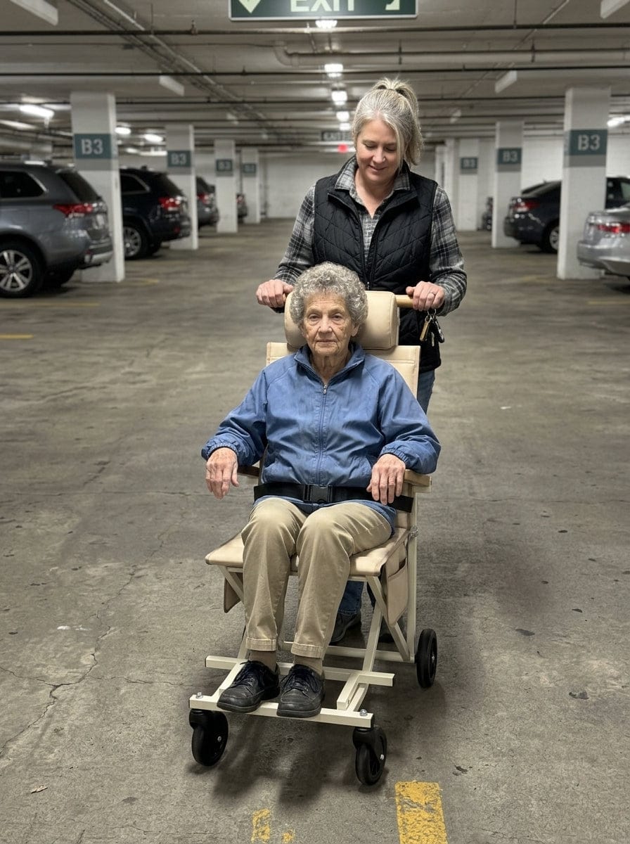 Customer photo review of Bring Mom Along – Foldable Comfort Chair