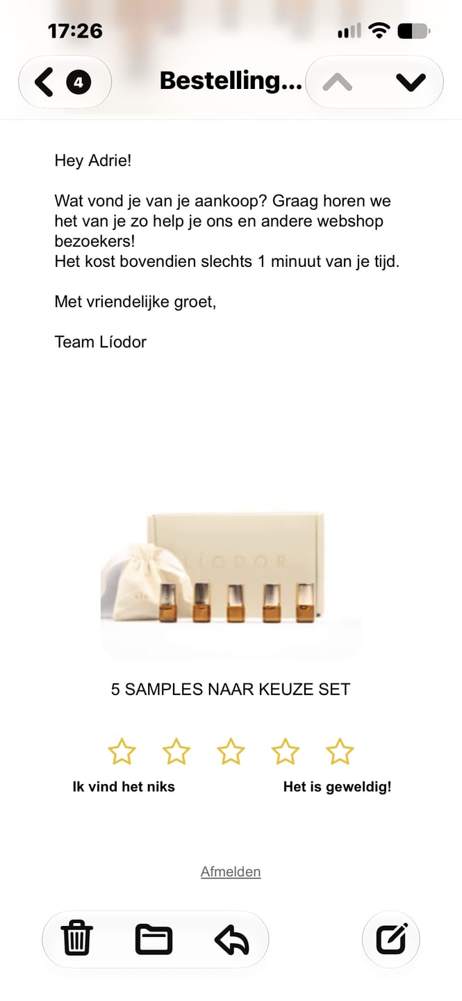 Customer photo review of 5 SAMPLES NAAR KEUZE SET