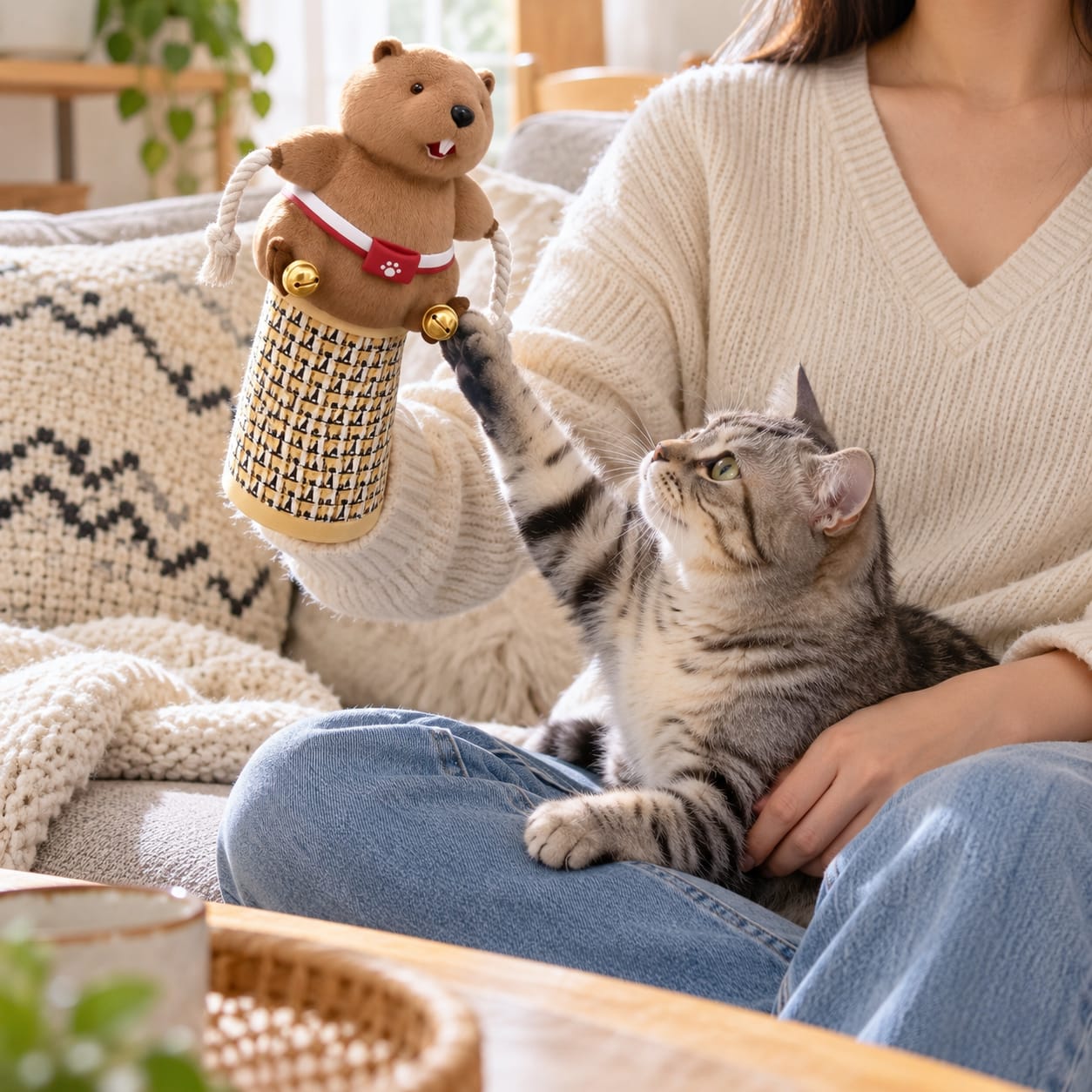 Customer photo review of Scratch-Resistant Play Glove for Cats