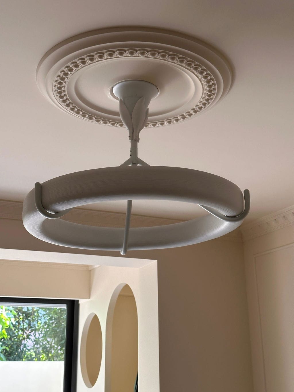 Customer photo review of White Plaster Ceiling Light, Plant Stem Details, Chandelier