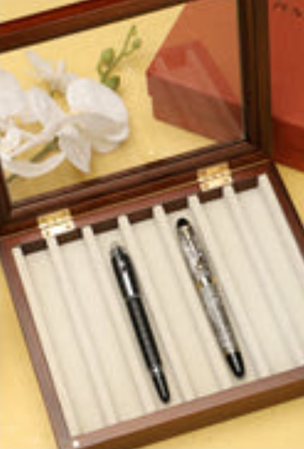 Customer photo review of Pen Storage Box - Teak Wood