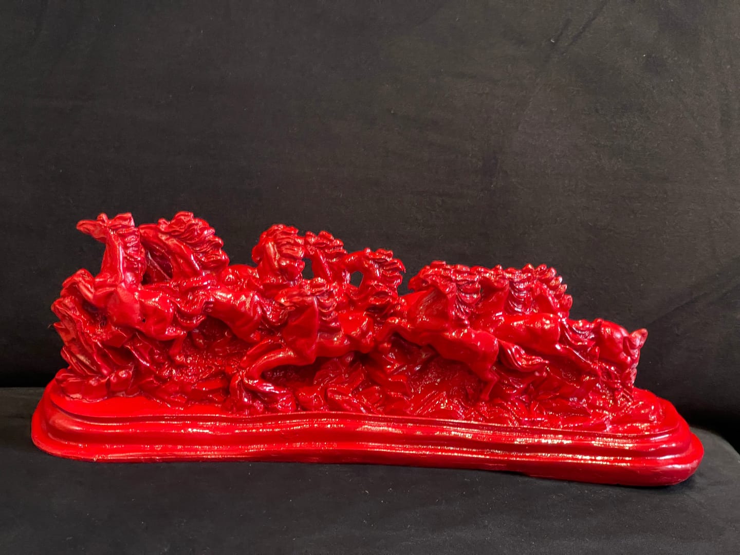 Customer photo review of Majestic Twelve Red Running Horses Resin Sculpture Vastu Remedy for Power, Rapid Progress and Business Growth for Office, Leadership Spaces and Living Room Decor | 39 x 14 cm | 1.6 kg