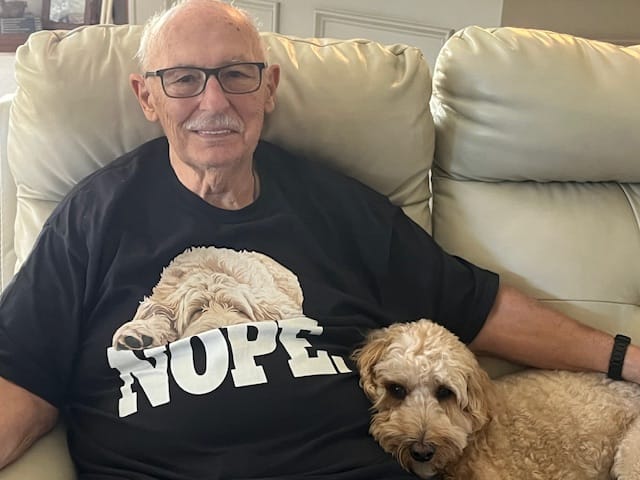 Customer photo review of Cream Goldendoodle Labradoodle Nope Signature T-Shirt