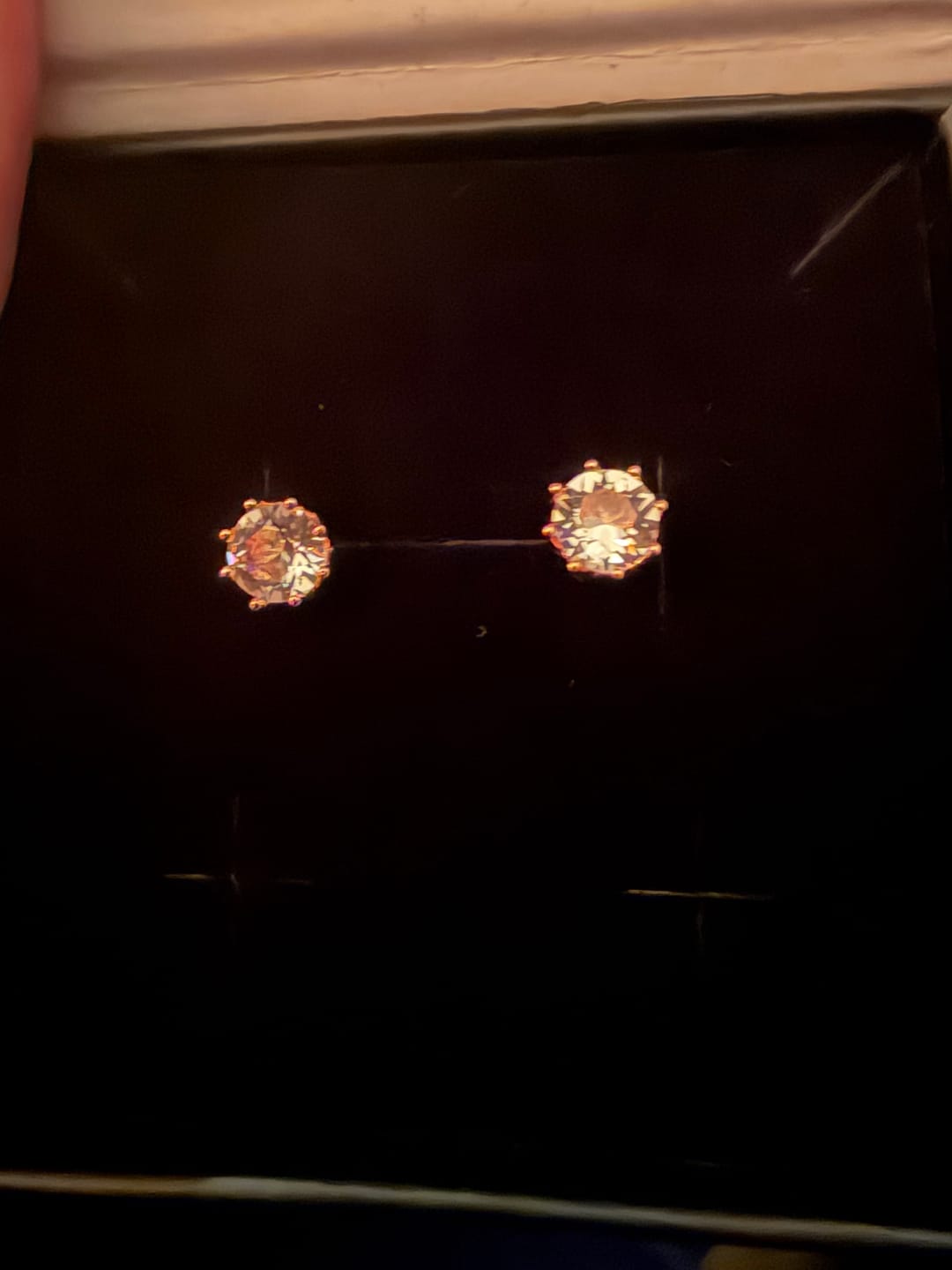Customer photo review of Eden 18k White Gold Plated Crystal Stud Earrings with Swarovski Crystals