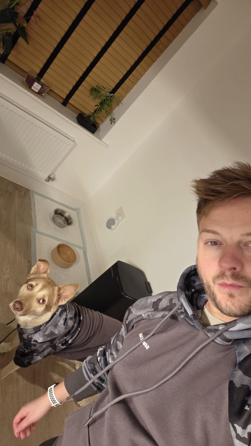 Customer photo review of Grey Camo Human Hoodie