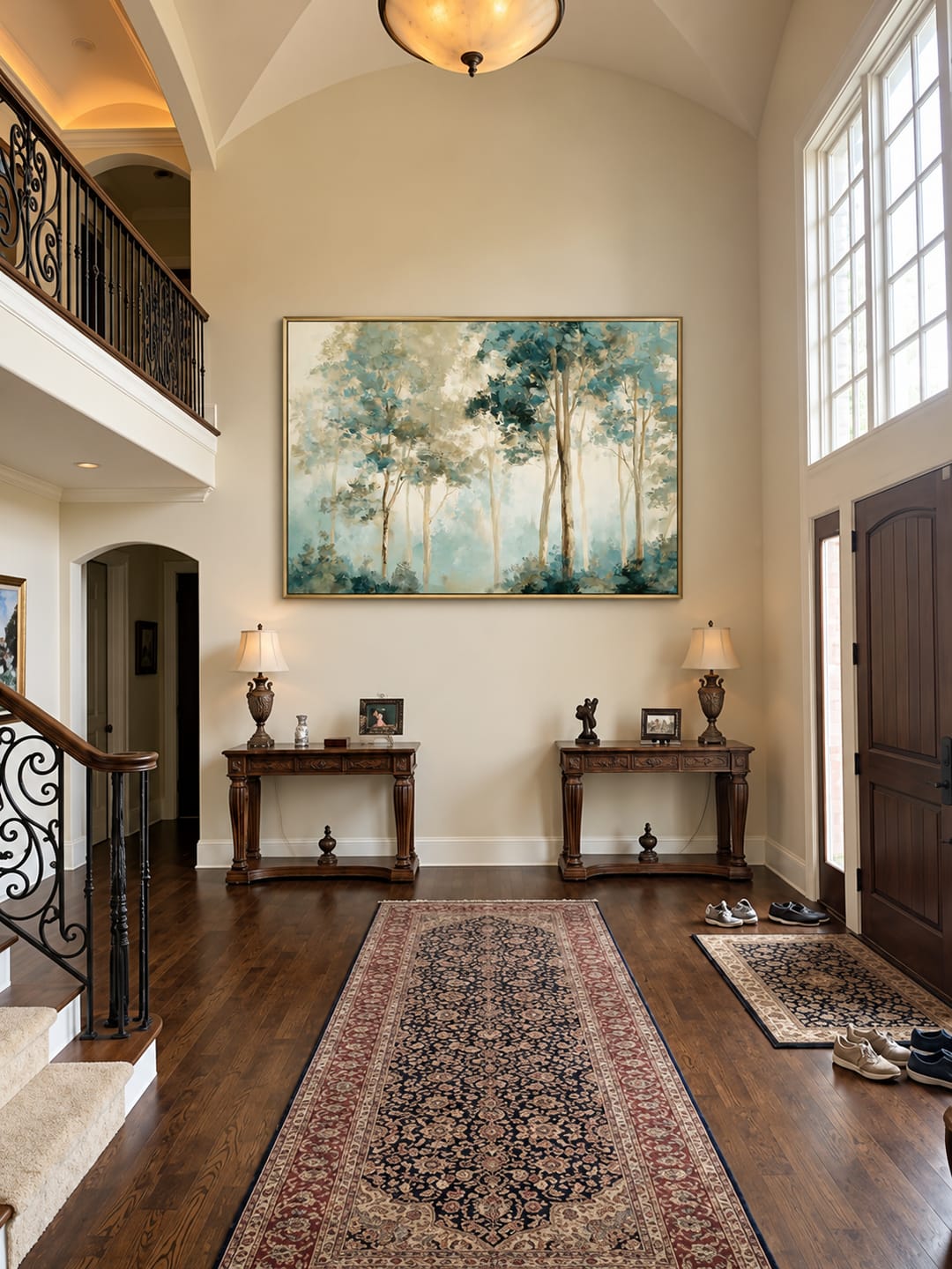 Customer photo review of "A hazy morning" – Soft Sage Green Impressionist Forest Oil Painting
