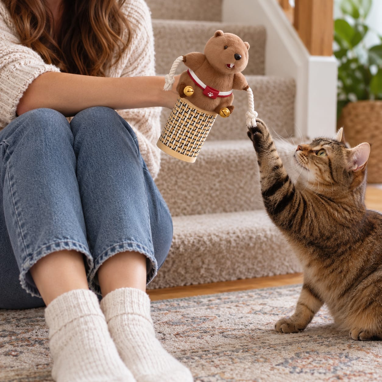 Customer photo review of Scratch-Resistant Play Glove for Cats