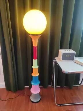 Customer photo review of Acrylic Globe Floor Lamp, Stacked Iron Stand, In-Line Switch, 145 cm