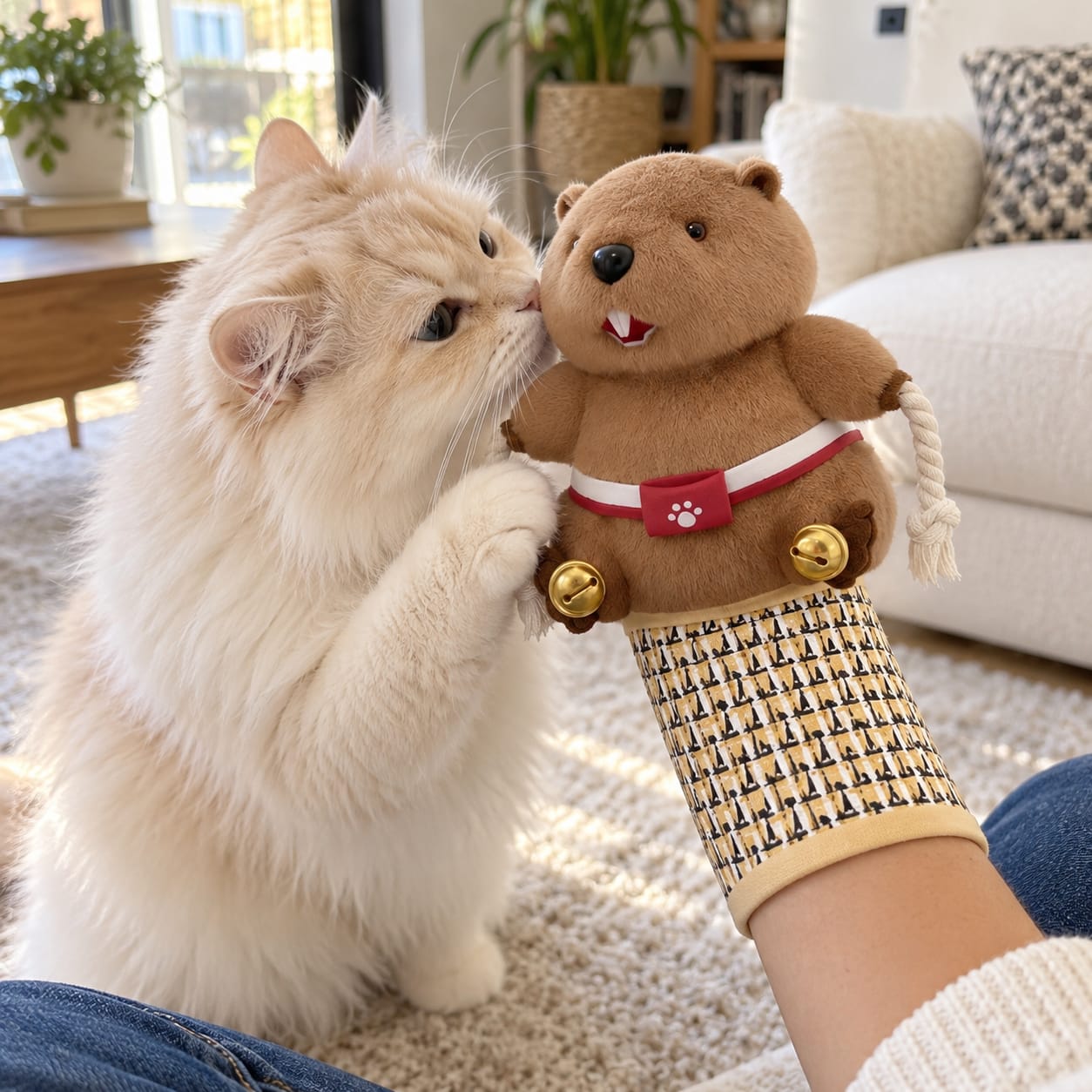 Customer photo review of Scratch-Resistant Play Glove for Cats