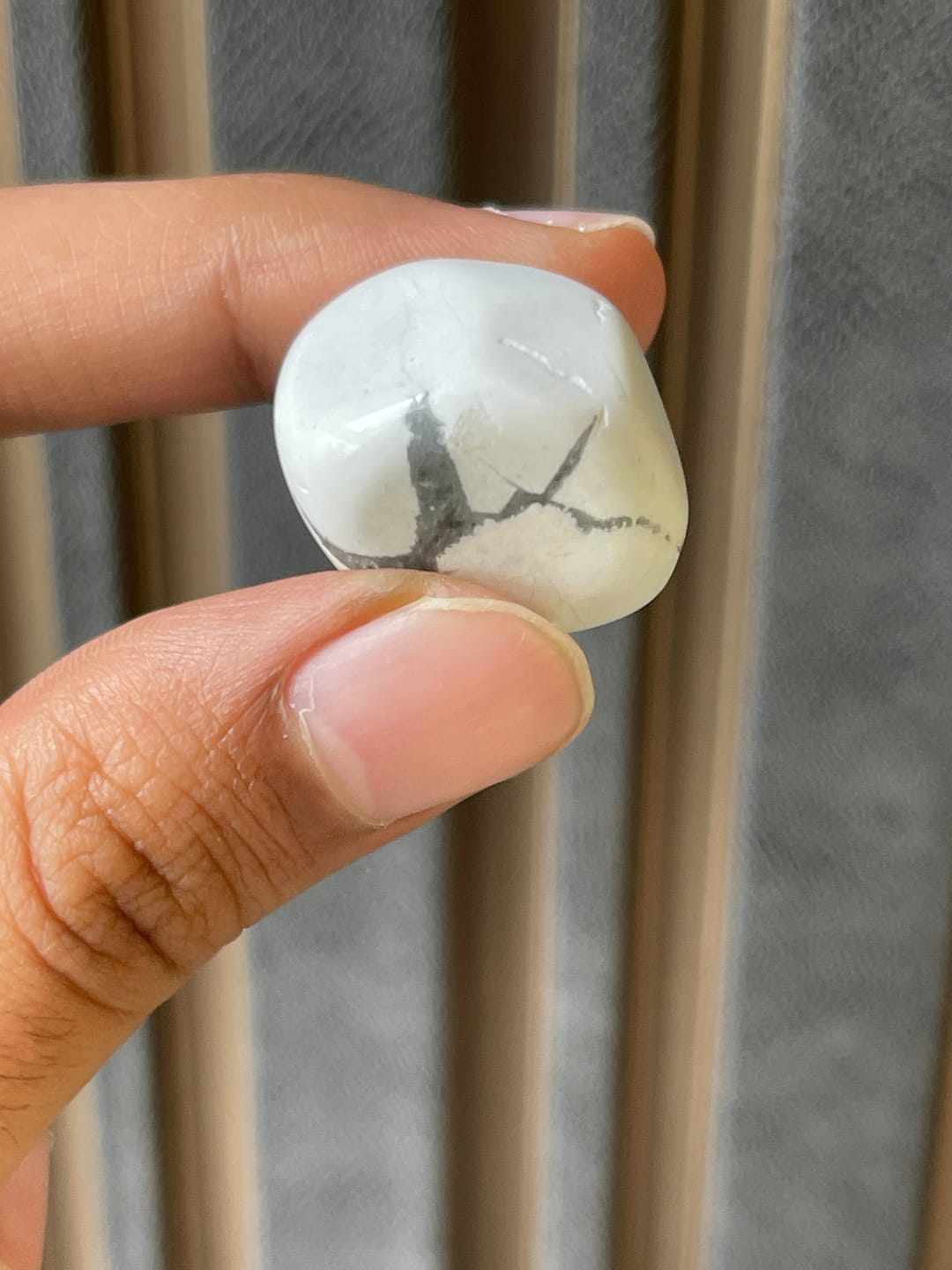 Customer photo review of Natural Howlite Tumbled Stones – Vastu Remedy for Anxiety Relief & Anger Control | Ideal for West Relationship Zones & Stress Areas | 100g / 500g / 1kg