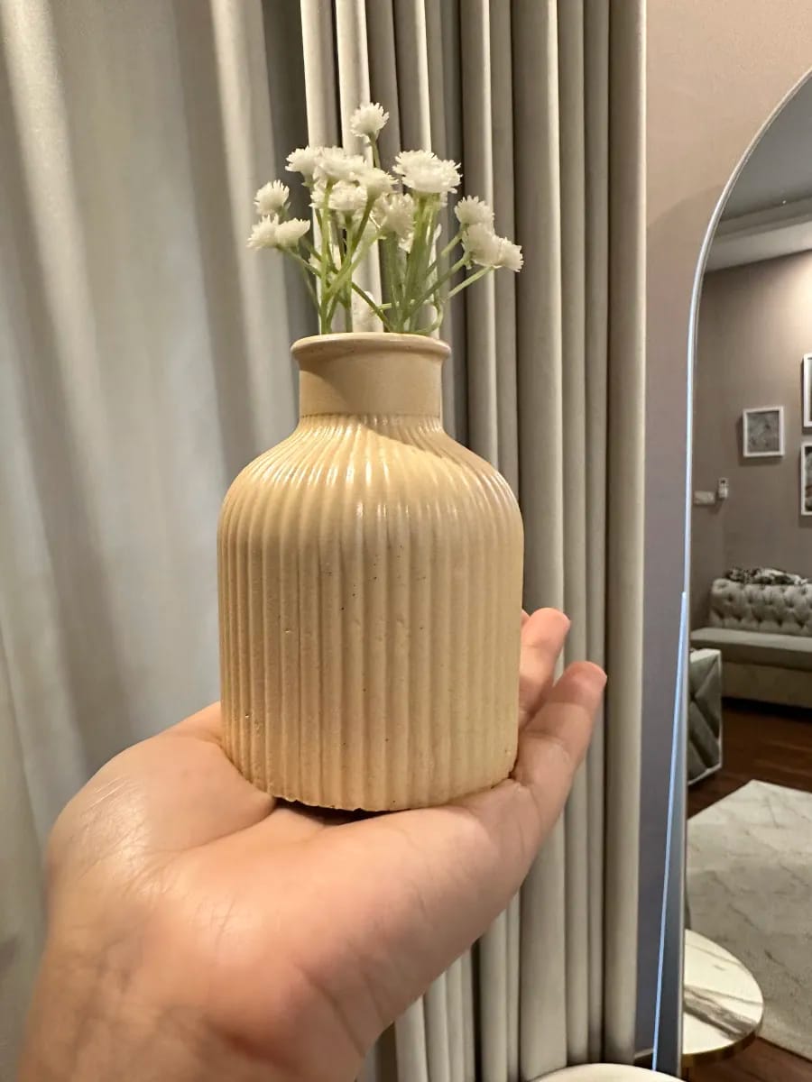 Customer photo review of Minimalist Beige Ceramic Vase