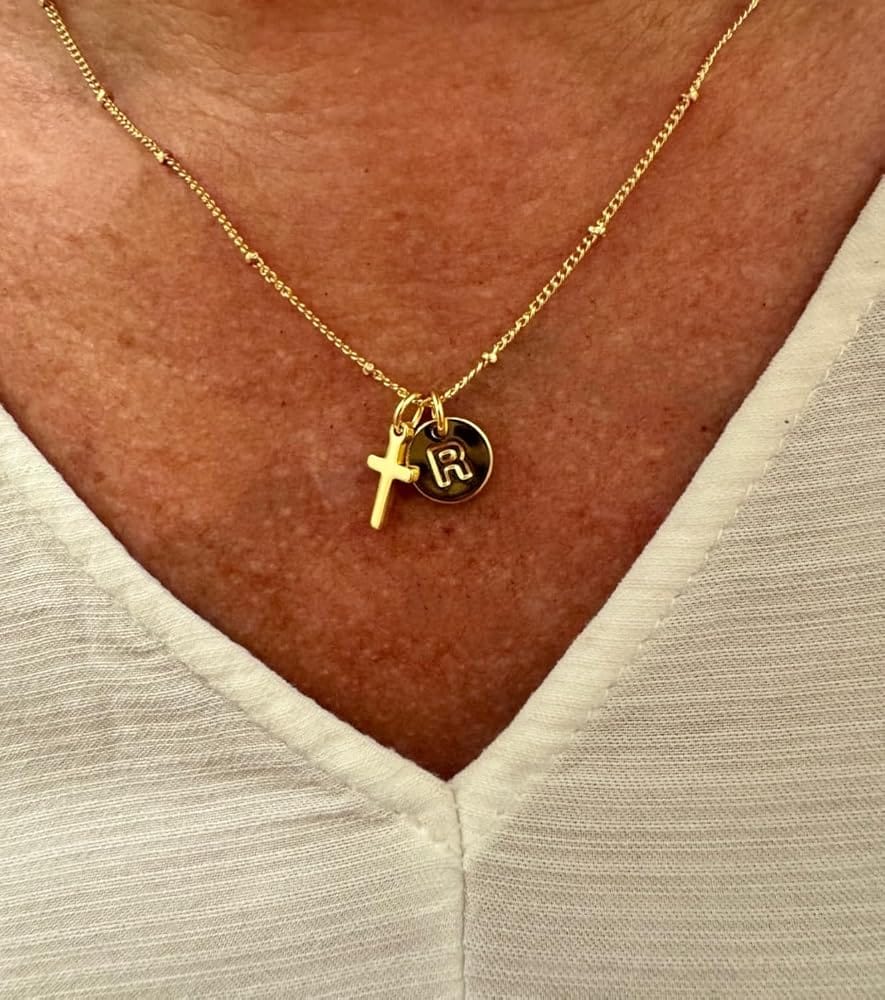Customer photo review of Forever Faith Initial Necklace