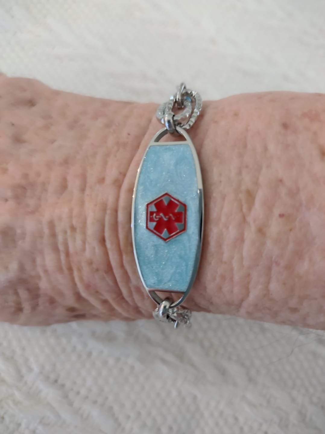Customer photo review of Aqua Haven Medical ID Bracelet