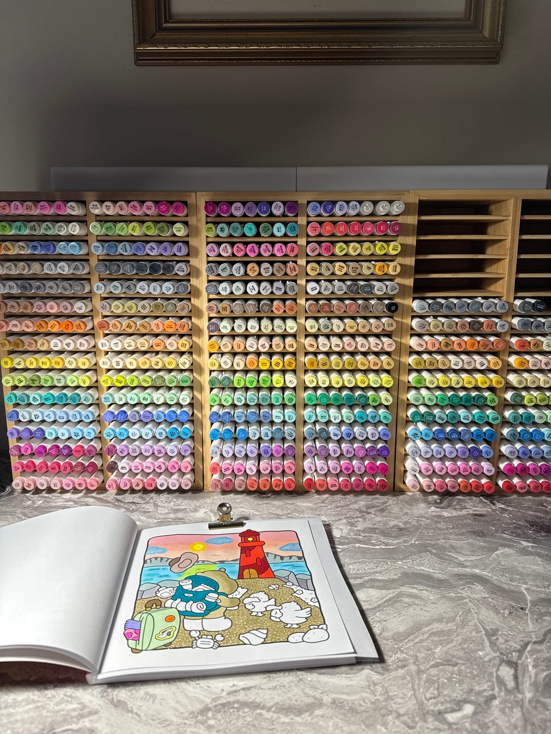 Customer photo review of Ohuhu Bamboo Marker Organizer